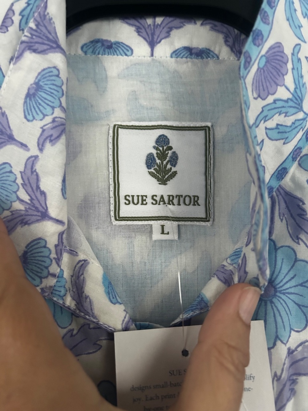 Sue Sartor Periwinkle Daisy Boxy Balloon Sleeve Top - Picture 4 of 6